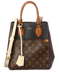 Louis Vuitton Black Wine Cream Calfskin Monogram Leather Fold Mm (