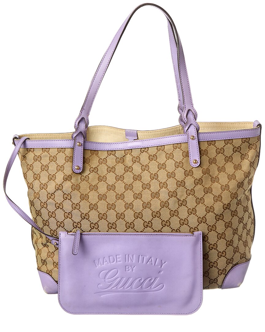 Gucci Purple Not Selected Canvas Craft Tote (   )