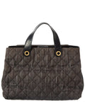 Chanel Black Denim Calfskin Leather Denim Quilted Tote (   )