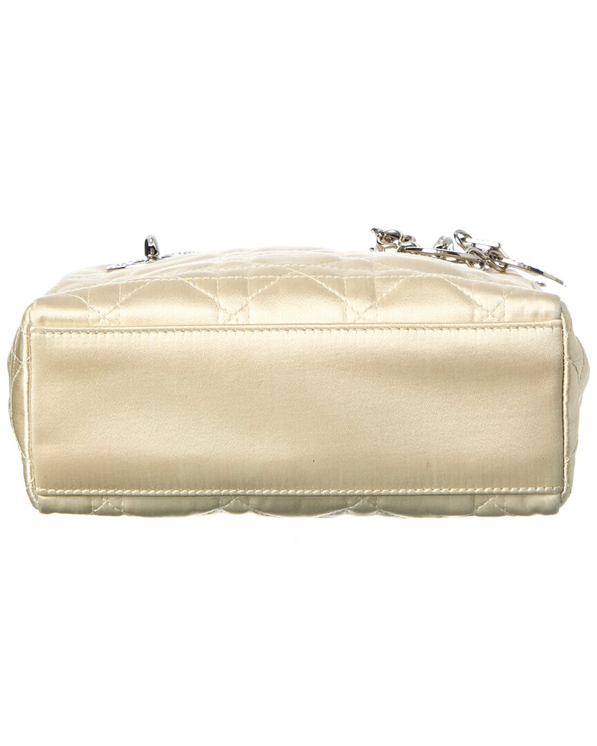 Dior Gold Leather Swarovski Crystal Cannage Mini Lady Dior (  Pre-
