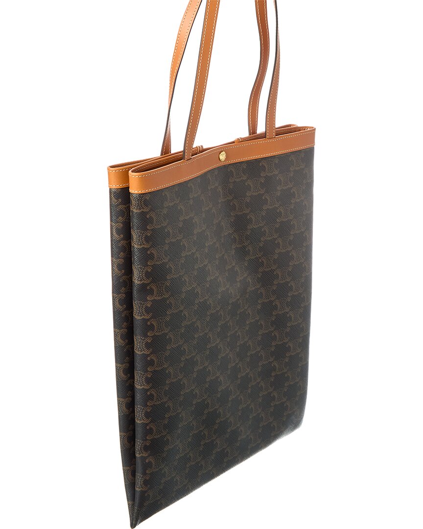 Celine Triomphe Medium Canvas & Leather Tote