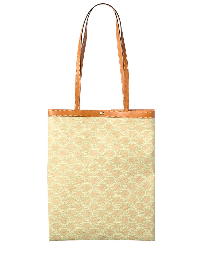 Celine Triomphe Medium Canvas & Leather Tote