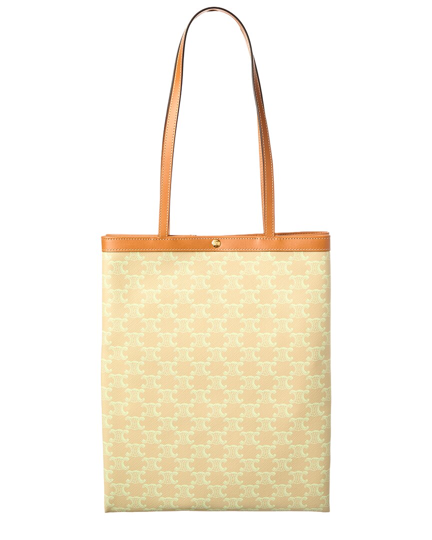 Celine Triomphe Medium Canvas & Leather Tote