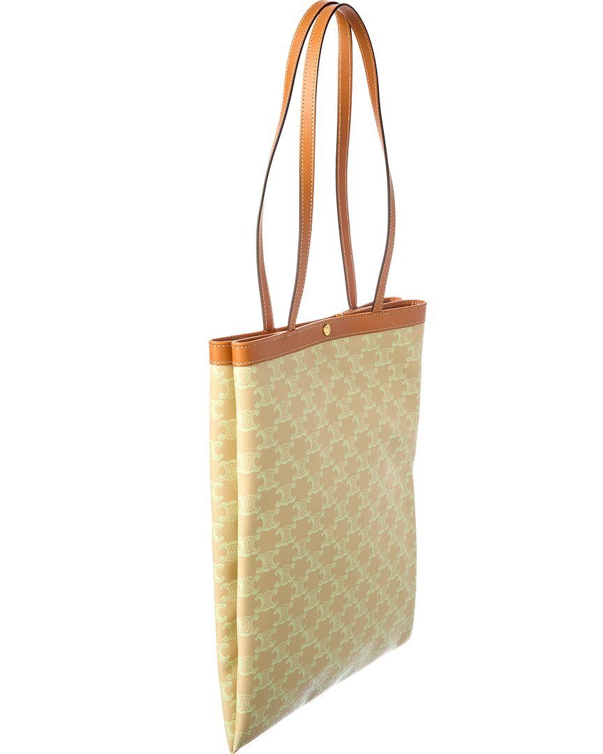 Celine Triomphe Medium Canvas & Leather Tote