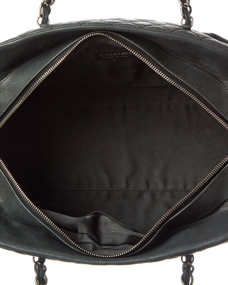 Chanel Black Lambskin Leather Sparkling Cc Chain Tote (   )
