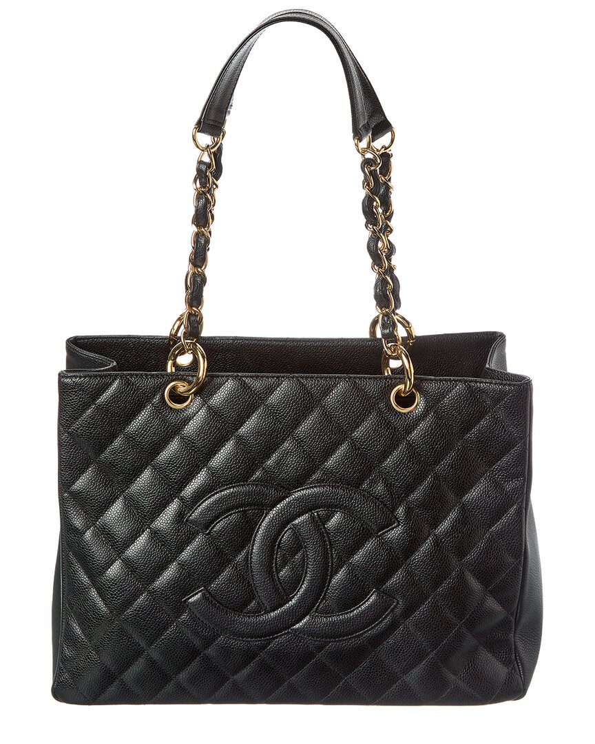 Chanel Black Caviar Leather Grand Shopping Tote (Authentic  )