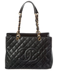 Chanel Black Caviar Leather Grand Shopping Tote (Authentic  )