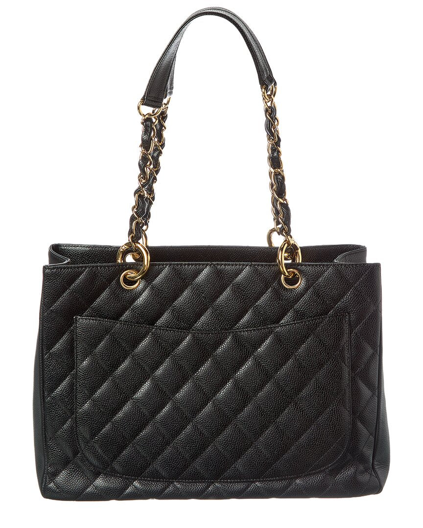 Chanel Black Caviar Leather Grand Shopping Tote (Authentic  )