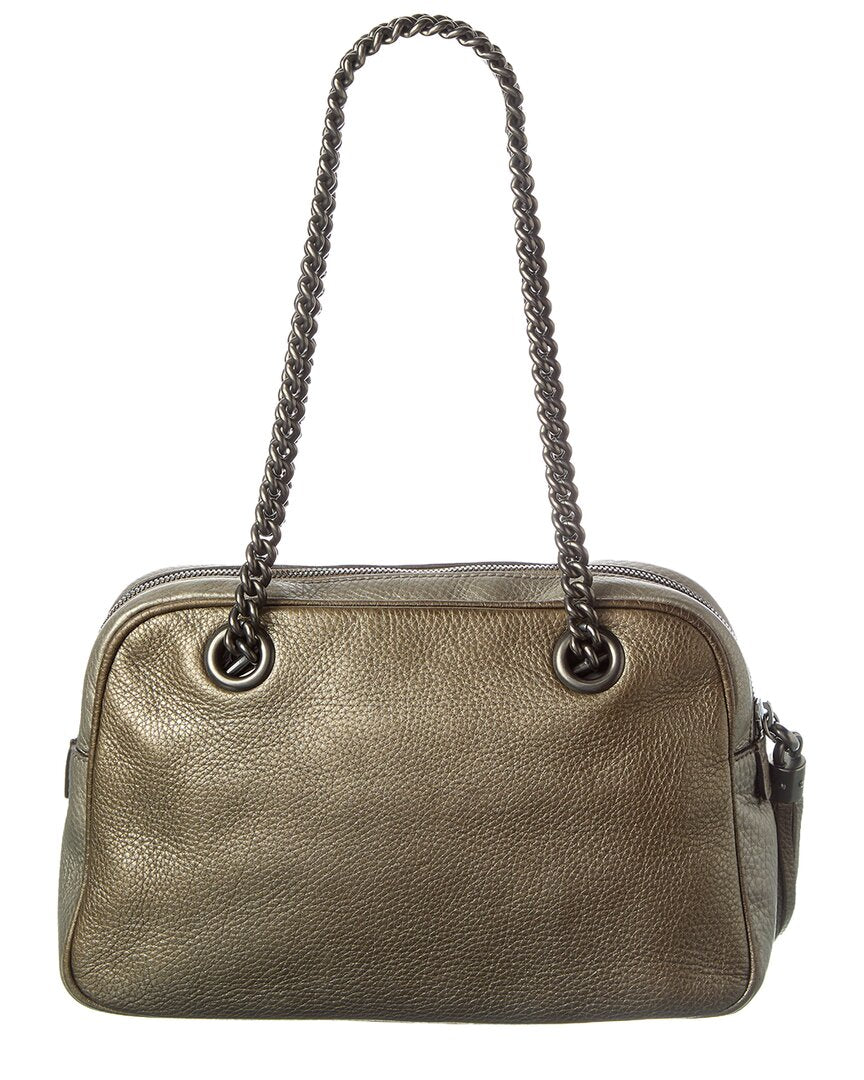 Gucci Grey Lambskin Leather Soho Chain Tote (   )