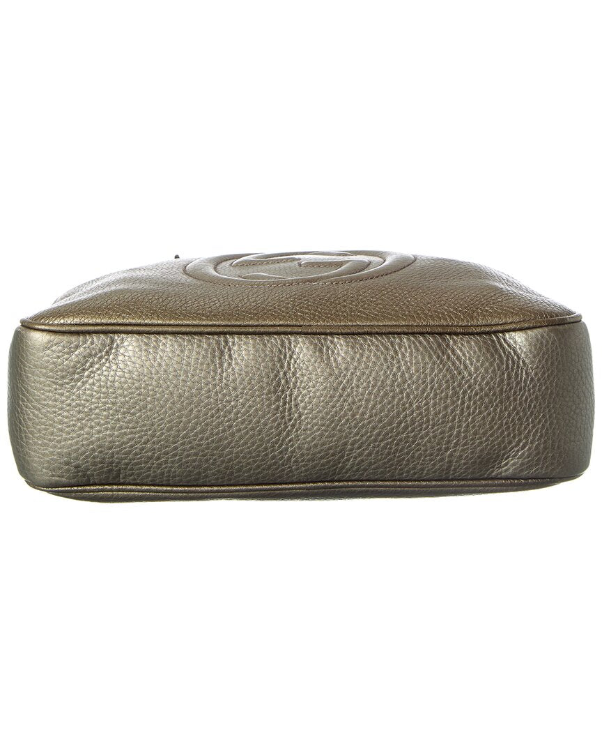 Gucci Grey Lambskin Leather Soho Chain Tote (   )
