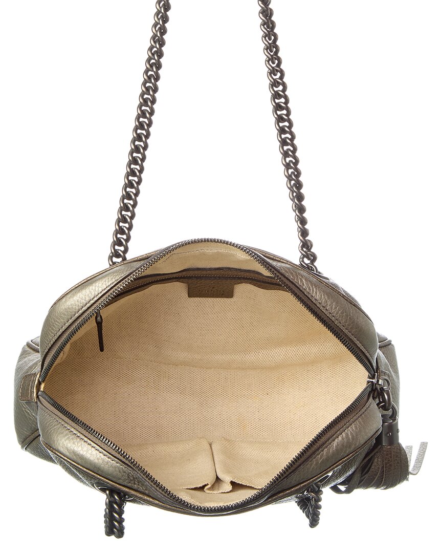 Gucci Grey Lambskin Leather Soho Chain Tote (   )