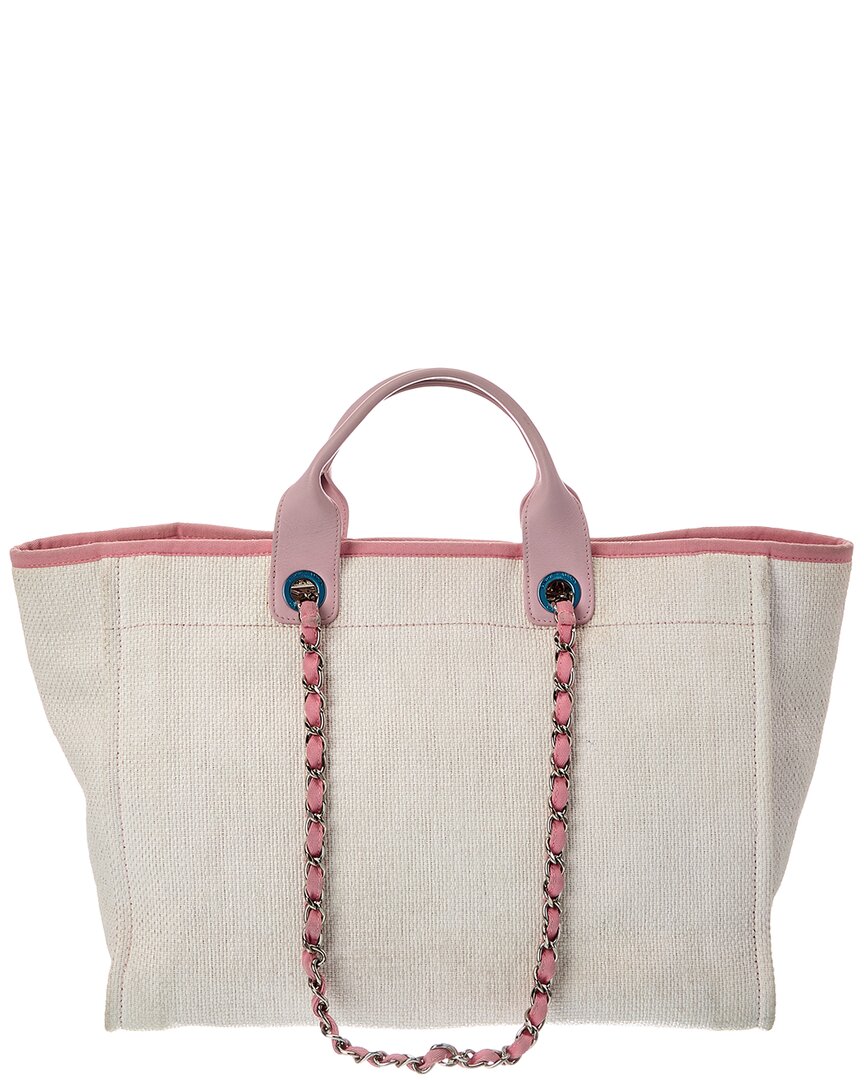 Chanel White Monogram Canvas Deauville Tote (   )