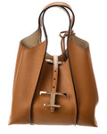Tod’S T Timeless Mini Leather Tote, Brown