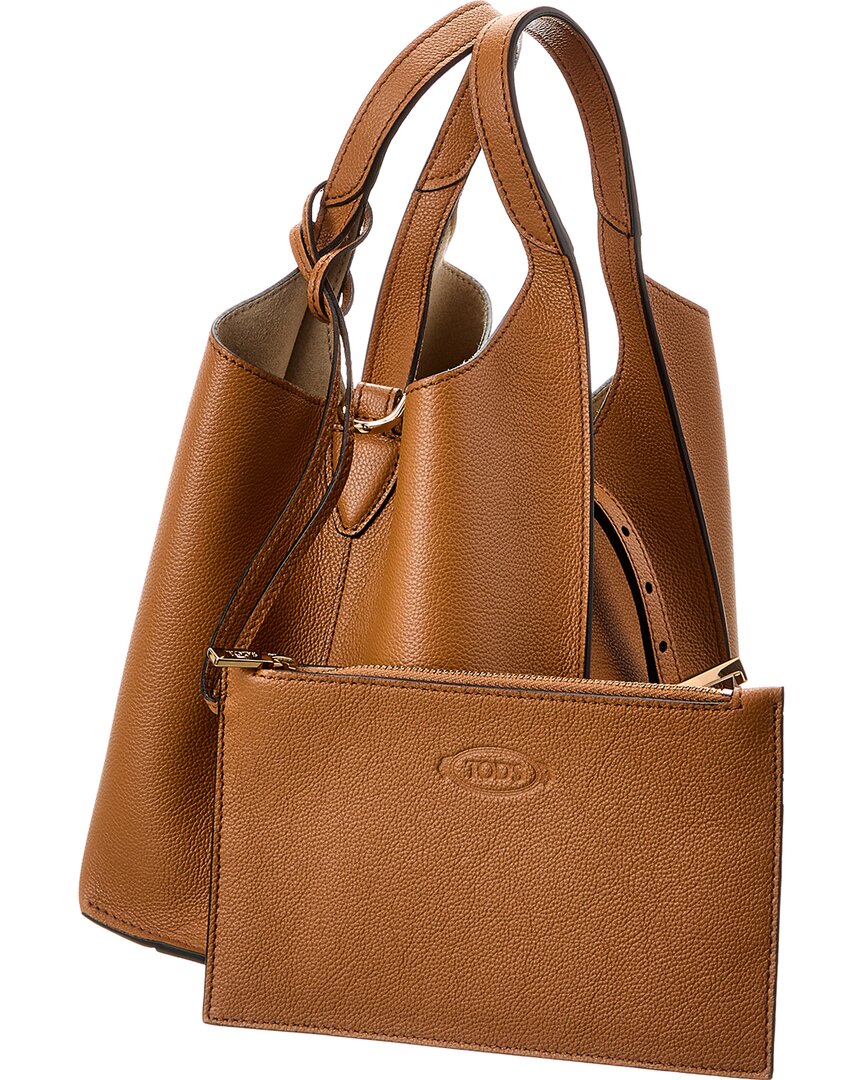 Tod’S T Timeless Mini Leather Tote, Brown