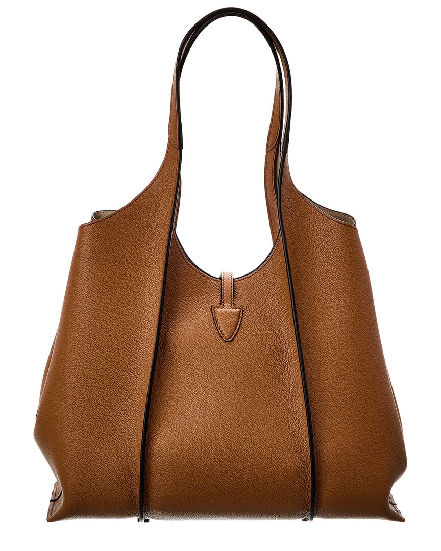 Tods T Timeless Medium Leather Tote, Brown