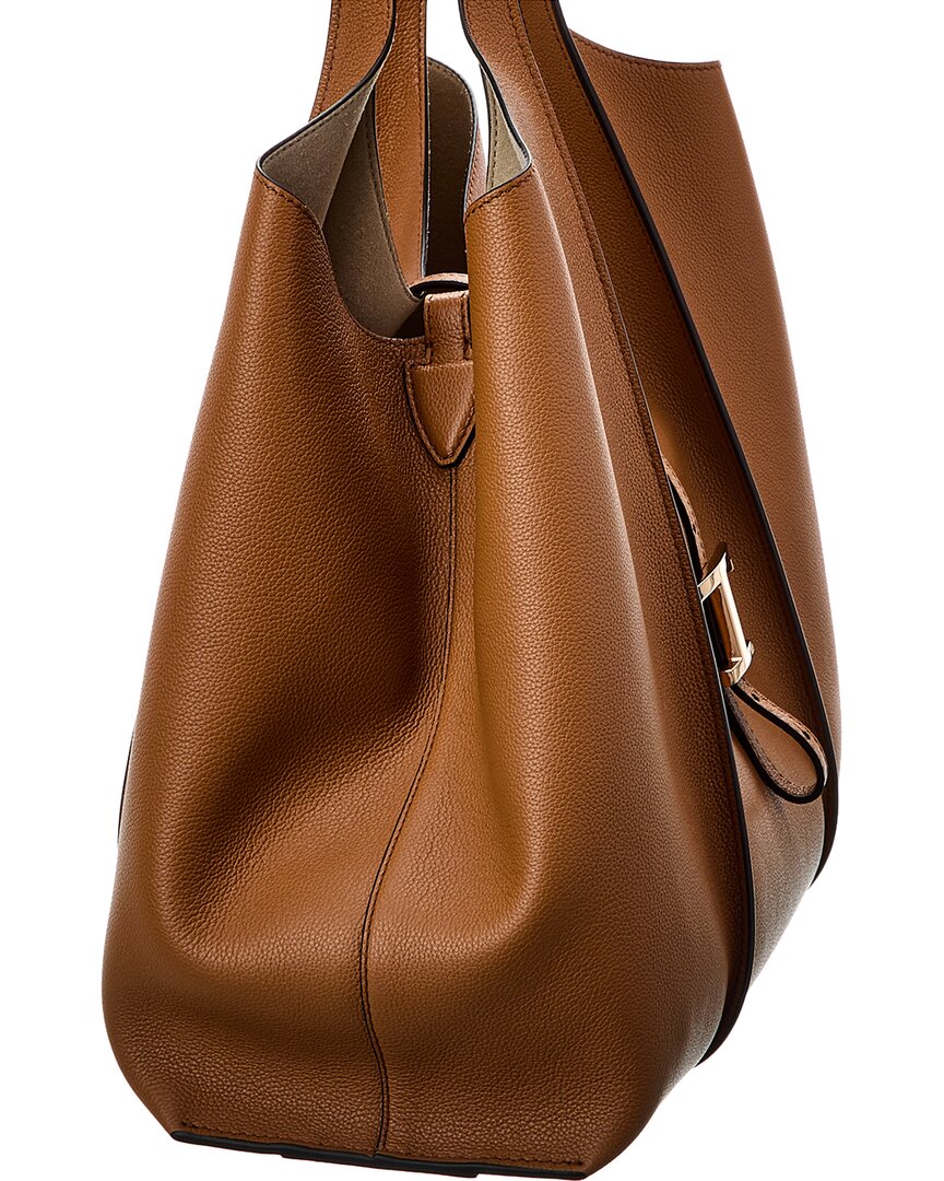 Tods T Timeless Medium Leather Tote, Brown