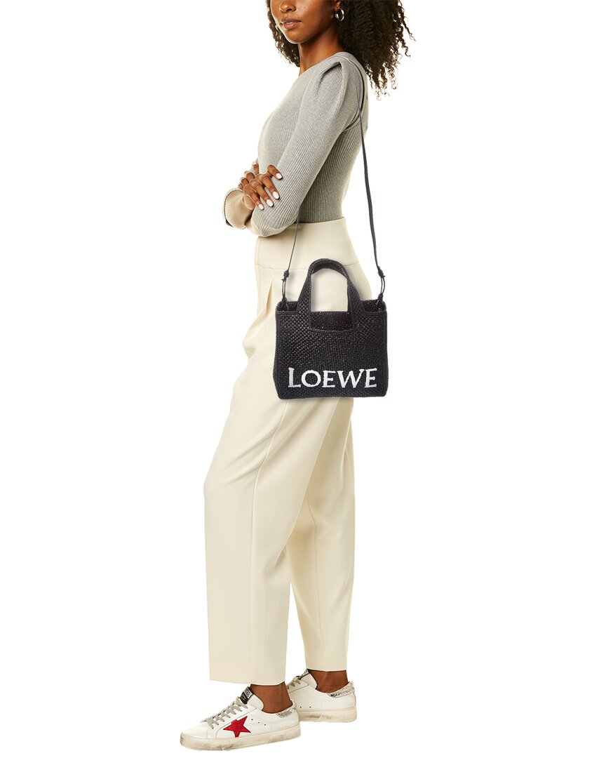 Loewe Font Small Raffia Tote