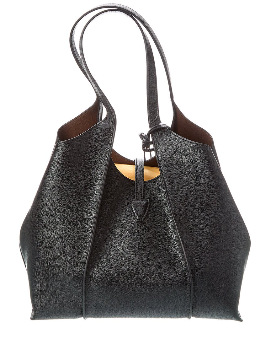 Tod’S T Timeless Small Leather Tote, Black