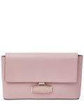 Bruno Magli Stella Leather Clutch Crossbody Pink ONE SIZE
