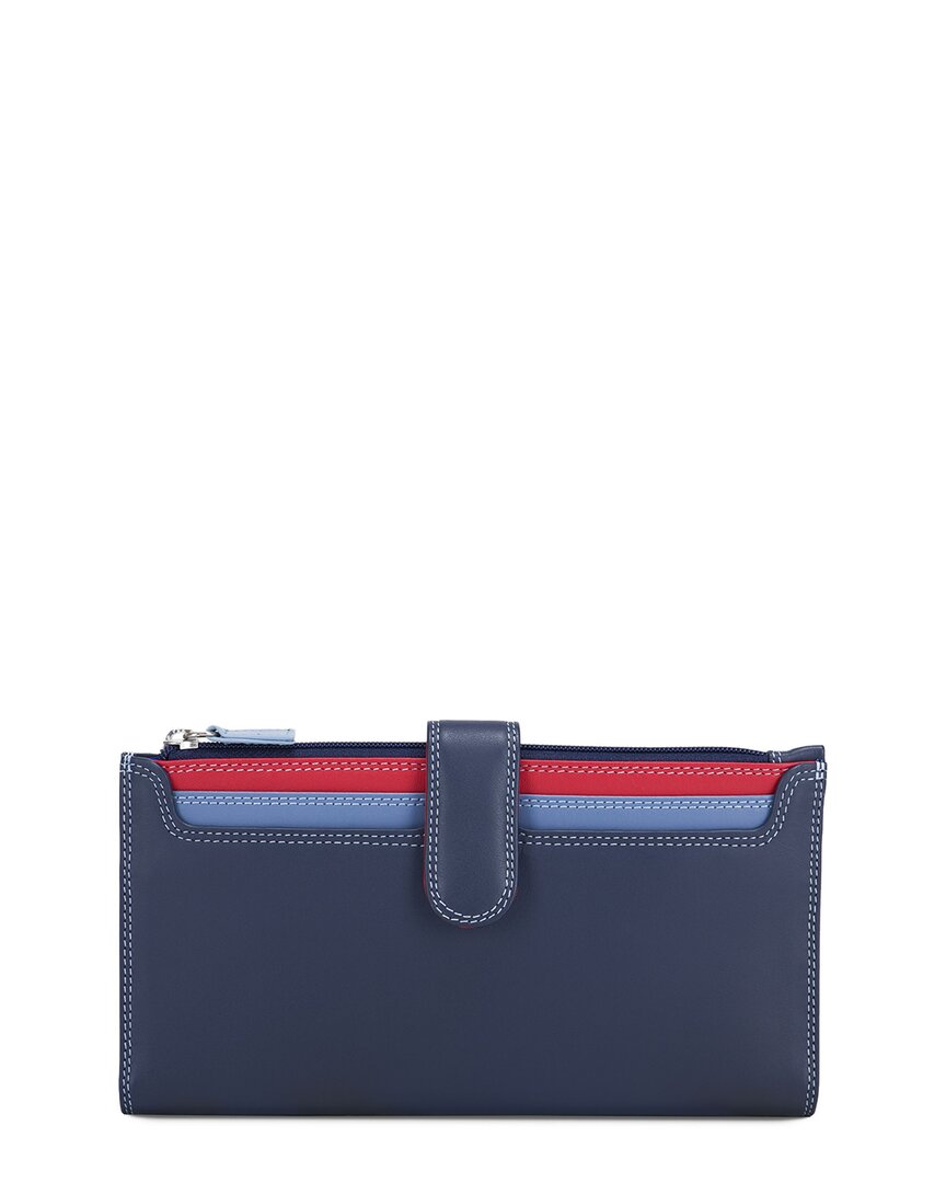 Mywalit Leather Continental Wallet Blue ONE SIZE