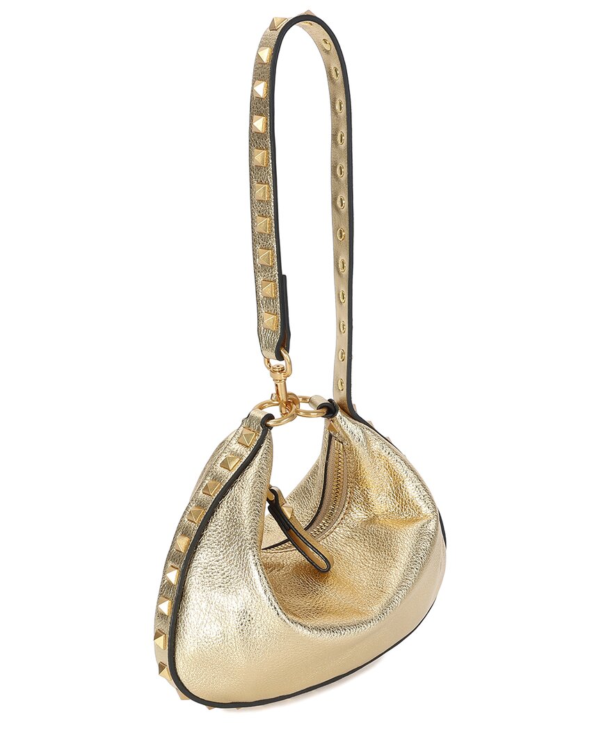 Tiffany & Fred Paris Studded Leather Crossbody/Wristlet Gold ONE SIZE