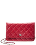 Chanel Chai Quilted Lambskin Leather Wallet On Chain (Authentic  )