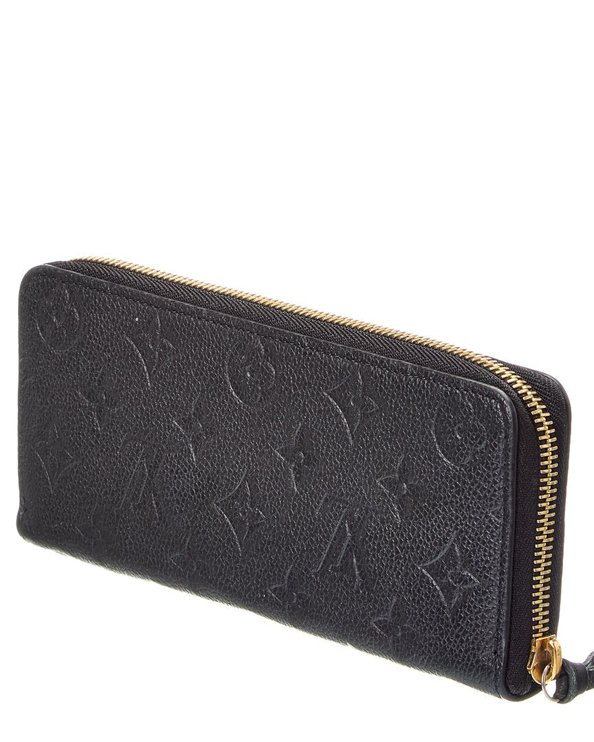 Louis Vuitton Black Monogram Empreinte Clemence Wallet (Authentic  )