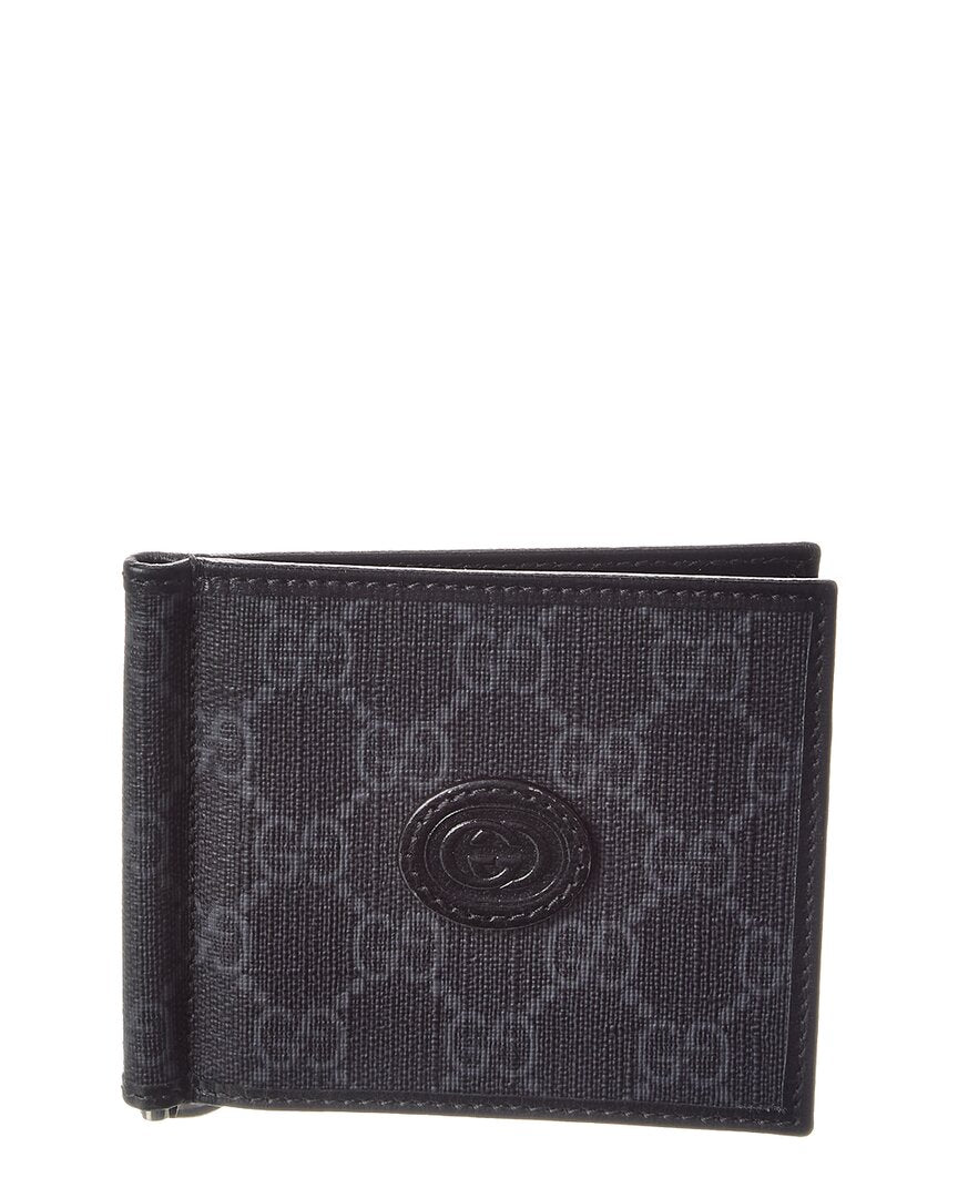 Gucci Black Gg Supreme Canvas Bifold Wallet Compact (Authentic  )