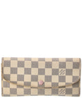 Louis Vuitton Rose Ballerine Damier Azur Emilie Wallet (Authentic  )