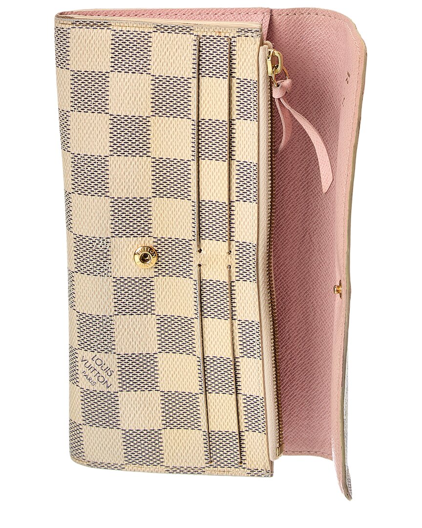 Louis Vuitton Rose Ballerine Damier Azur Emilie Wallet (Authentic  )