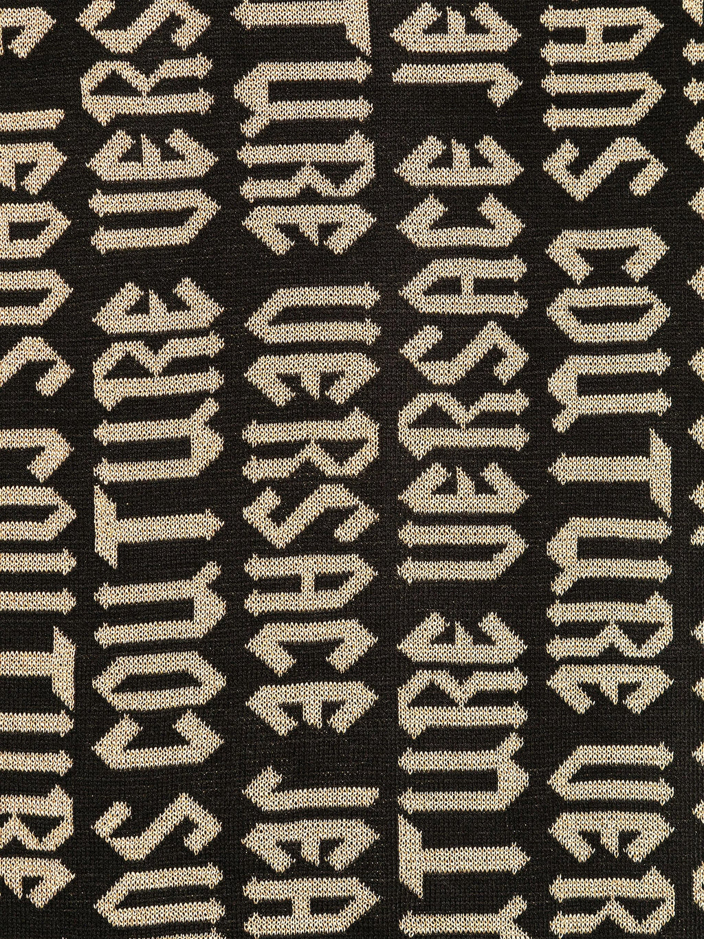 Versace Jeans Couture Gothic Signature Monochrome Blak Gold Knitted Womens Scarf