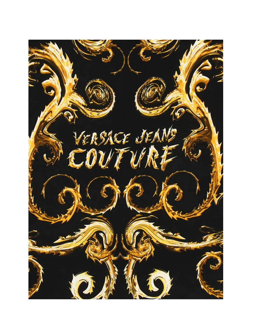 Versace Jeans Couture Black/Gold Silk Print Square Scarf