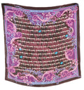 Versace Jeans Couture Plum Multicolor Silk Print Scarf