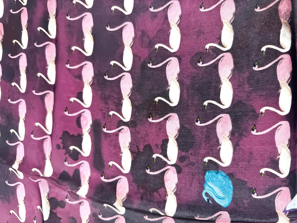 Versace Jeans Couture Plum Multicolor Silk Print Scarf