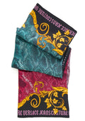 Versace Jeans Couture Luxury Multicolor Snake-Print Scarf with Baroque Borders