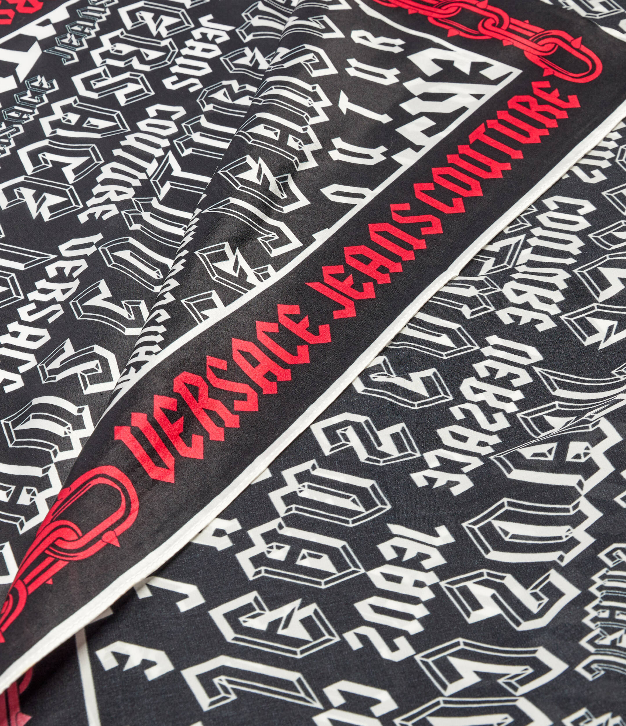 Versace Jeans Couture Monochrome Chain-Print Square Scarf