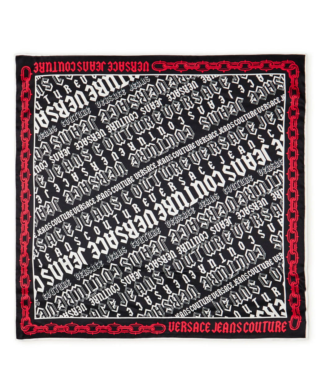 Versace Jeans Couture Monochrome Chain-Print Square Scarf