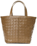 Tiffany & Fred Paris Woven Leather Top Handle Shoulder Bag Caramel ONE SIZE
