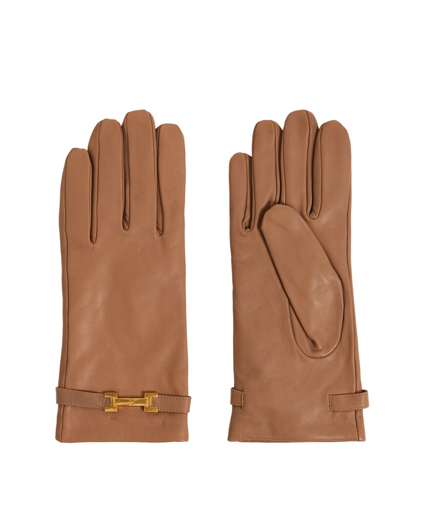 Reiss Harriet Leather Hardware Gloves