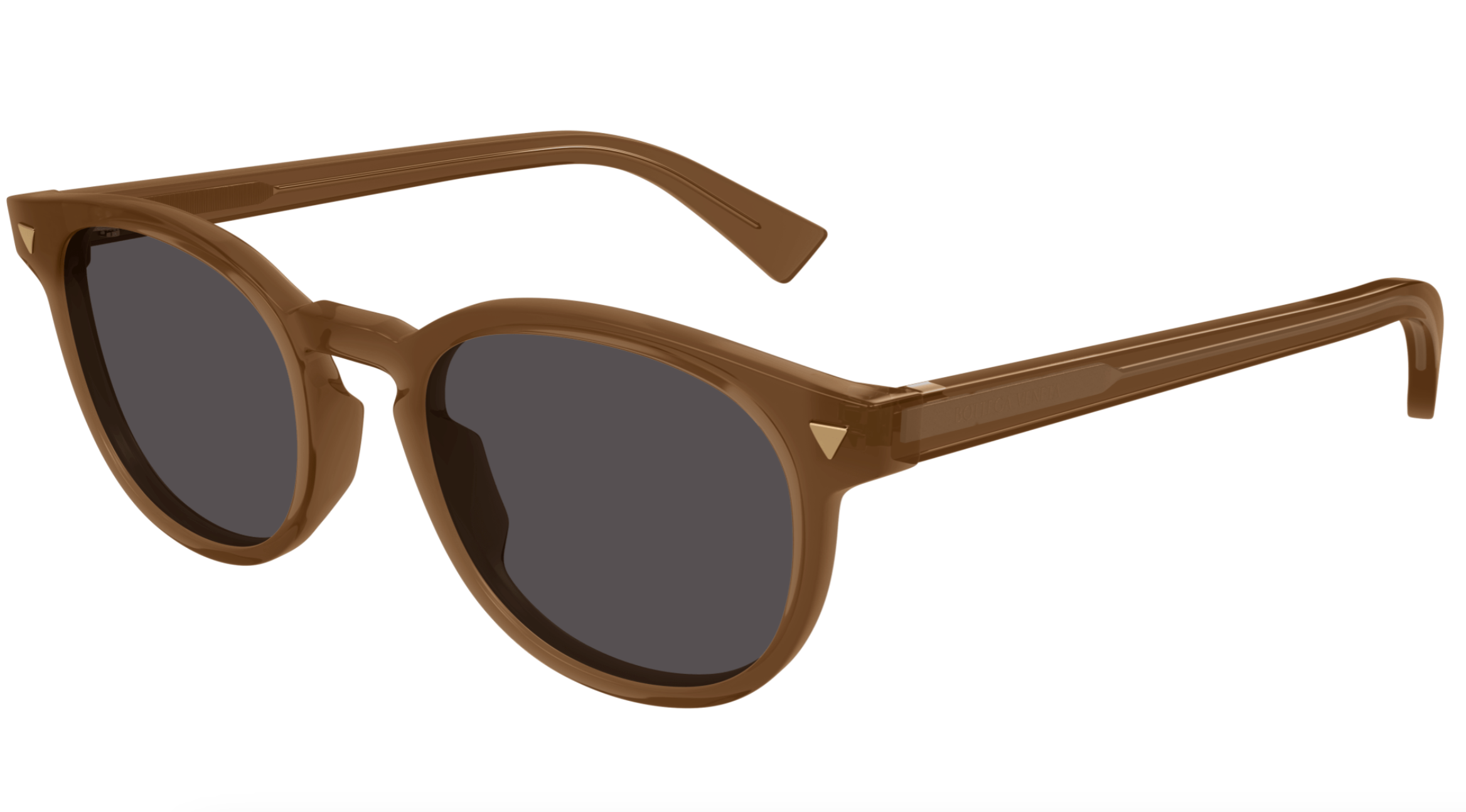 Bottega Veneta BV1253S-006 Brown Acetate Round Sunglasses