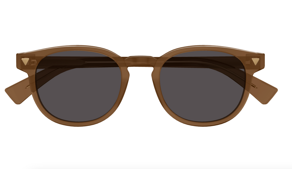 Bottega Veneta BV1253S-006 Brown Acetate Round Sunglasses