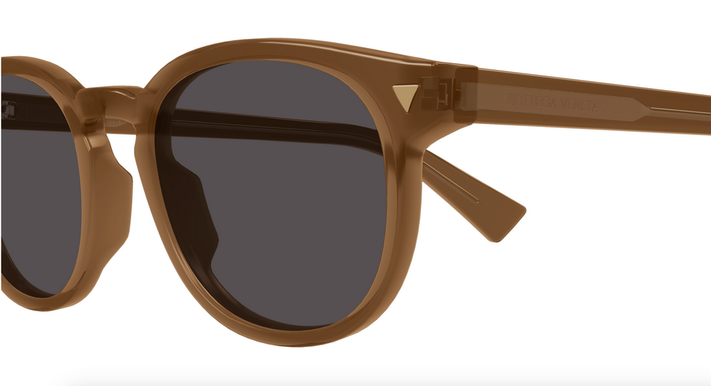 Bottega Veneta BV1253S-006 Brown Acetate Round Sunglasses