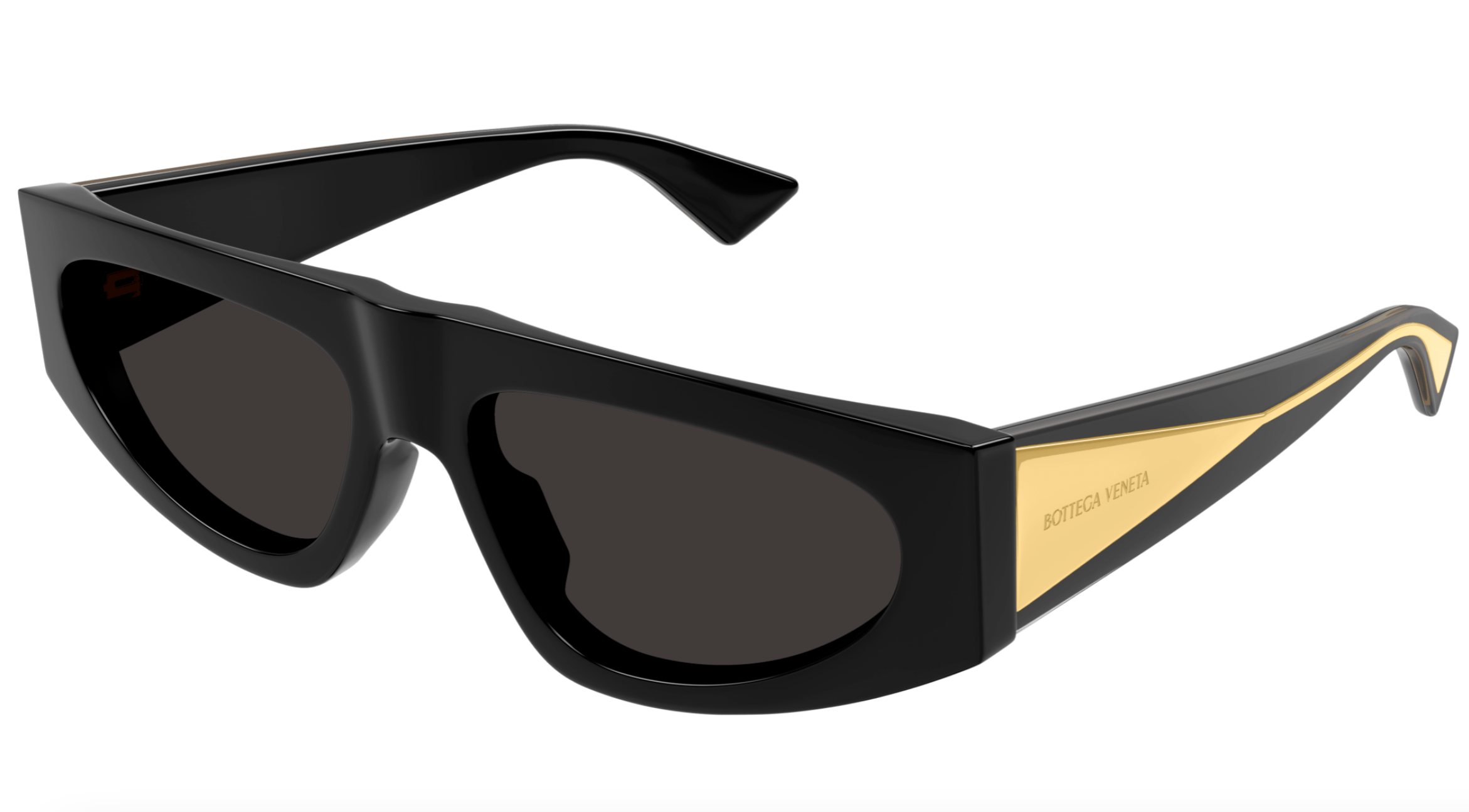 Bottega Veneta BV1277S-001 Bold Black Shield Sunglasses –