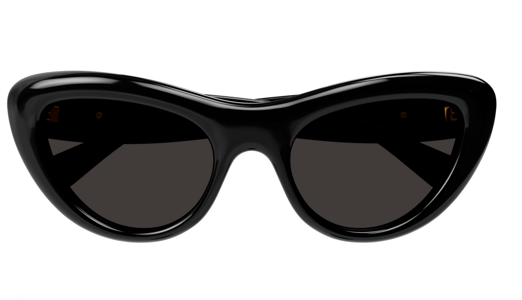 Bottega Veneta BV1282S-001 Black Oval Cat-Eye Sunglasses
