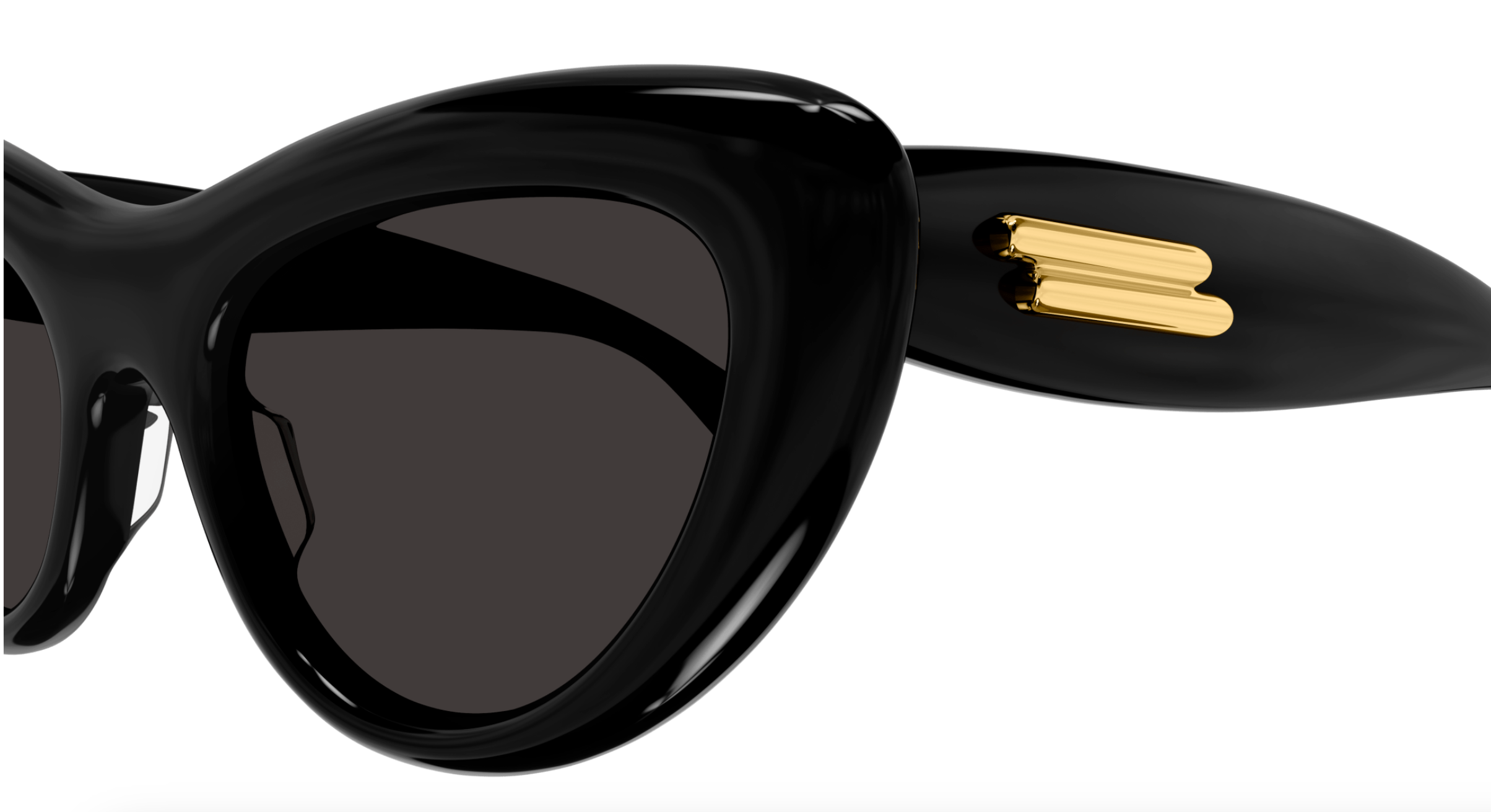 Bottega Veneta BV1282S-001 Black Oval Cat-Eye Sunglasses