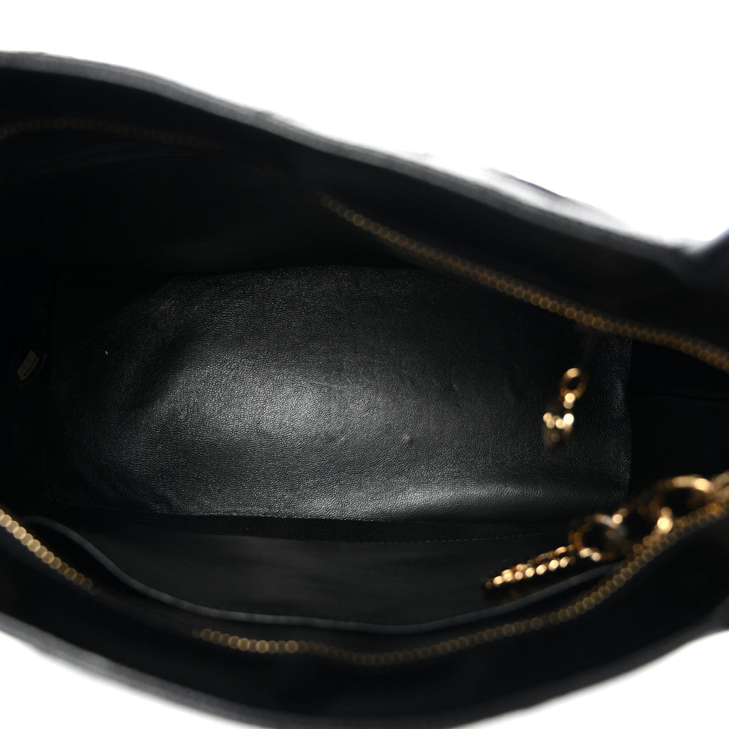 Caviar Quilted Medallion Tote Black