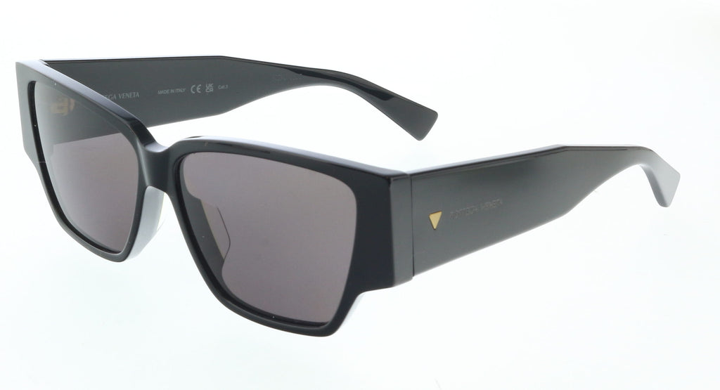 Bottega Veneta BV1285S-001 Bold Black Cat-Eye Sunglasses –
