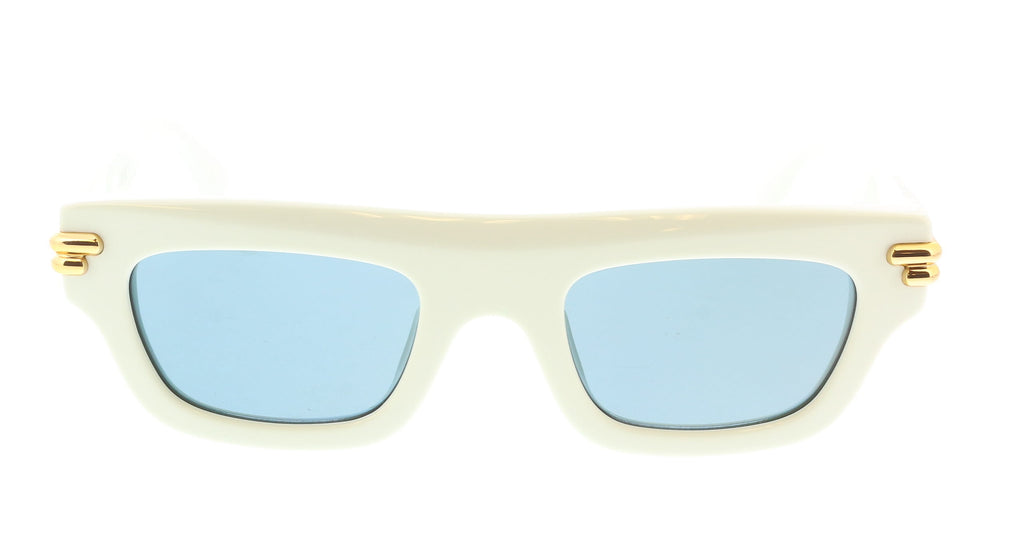Bottega Veneta BV1321S-004 Bold White Square Sunglasses
