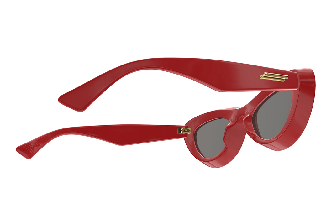 Bottega Veneta BV1325S-003 Bold Red Cat-Eye Sunglasses  Dark