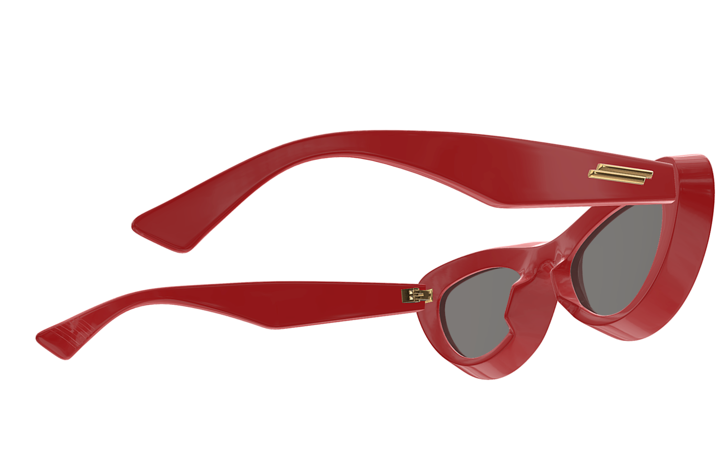 Bottega Veneta BV1325S-003 Bold Red Cat-Eye Sunglasses  Dark